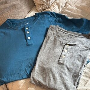 Sonoma blue  and Heather Gray Henley Shirts bundle
